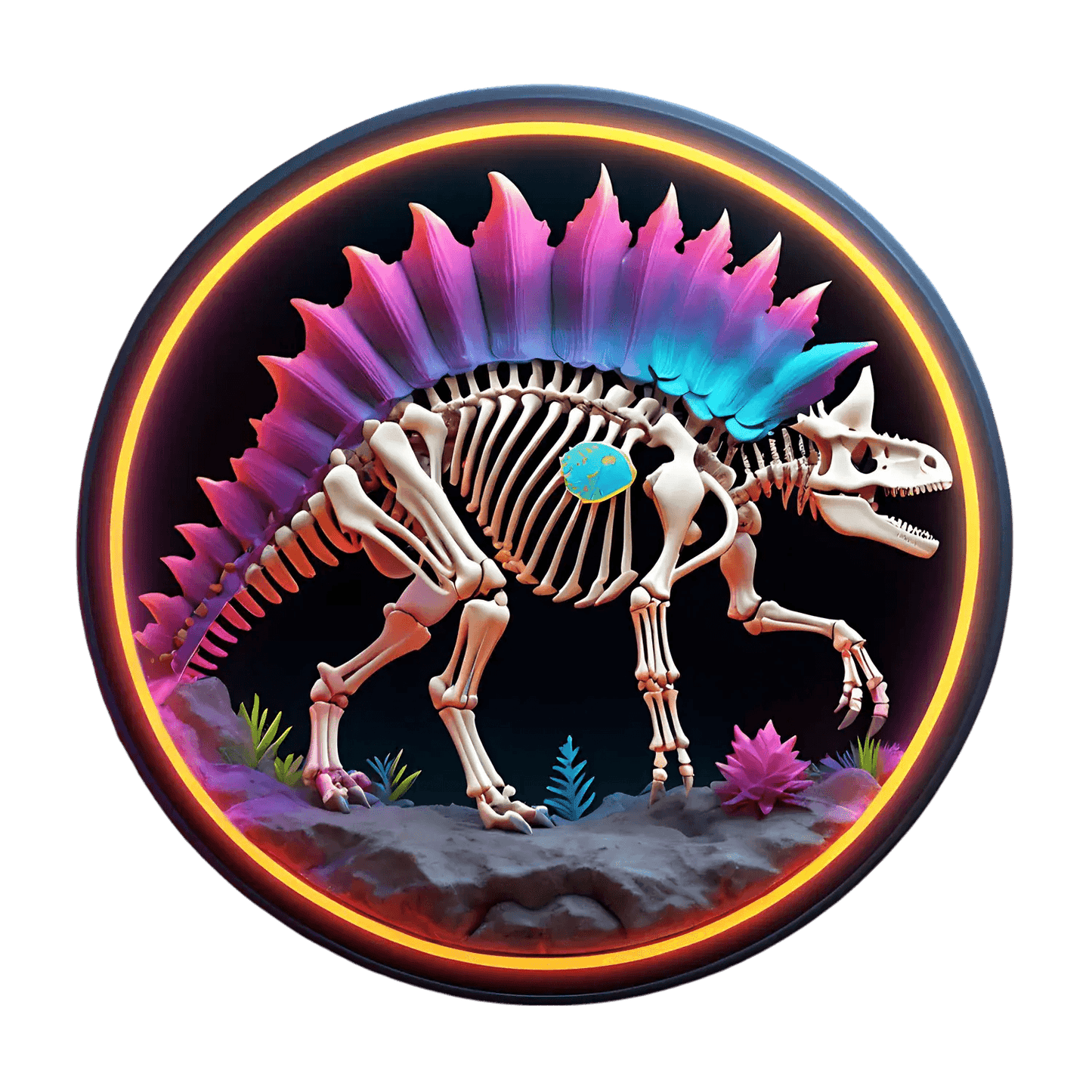 Dinosaur Skeleton Sticker - Vibrant UV - Heat Press Transfer