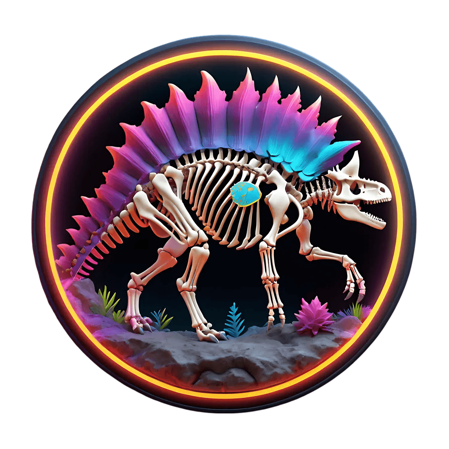 Dinosaur Skeleton Sticker - Vibrant UV - Heat Press Transfer