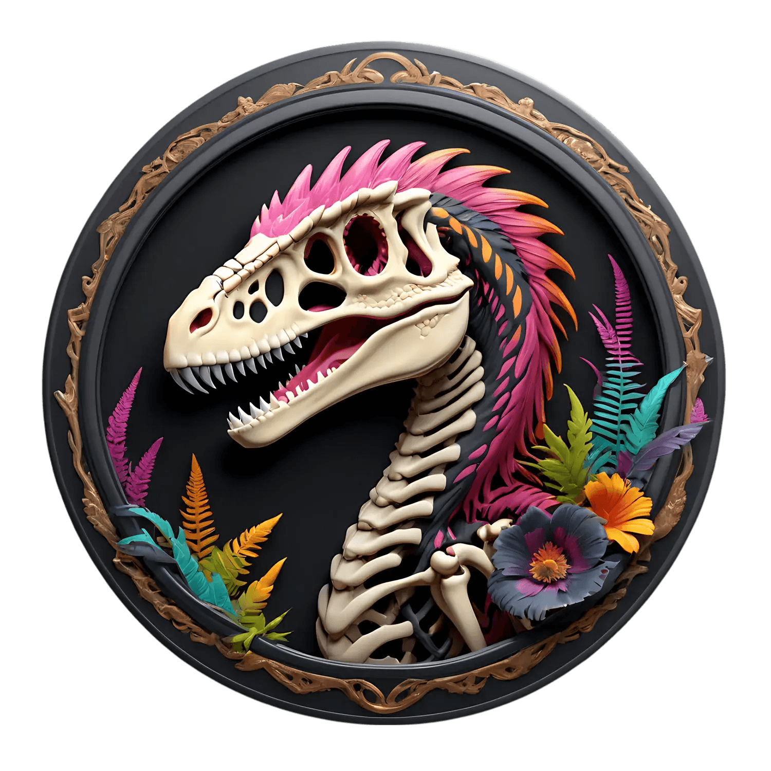 Dinosaur Skull Decor - Sticker - Heat Press Transfer