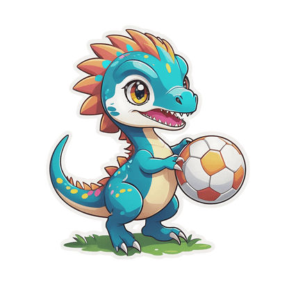 Dinosaur Soccer - Sticker - Heat Press Transfer
