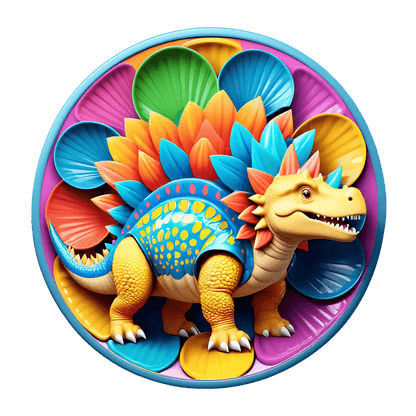 Dinosaur Sticker - Colorful Fantasy UV DTF - Heat Press Transfer