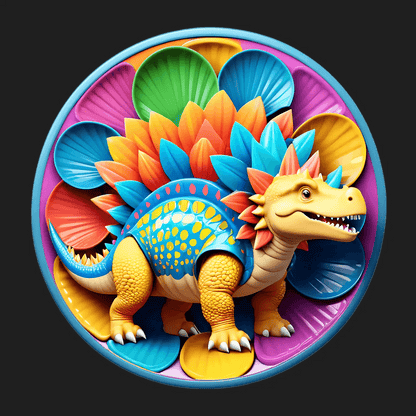 Dinosaur Sticker - Colorful Fantasy UV DTF - Heat Press Transfer