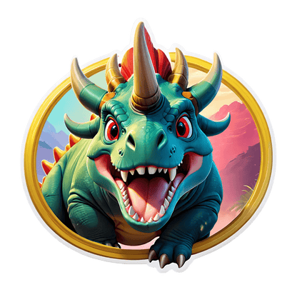 Dinosaur Sticker - Cute Triceratops Design - Heat Press Transfer