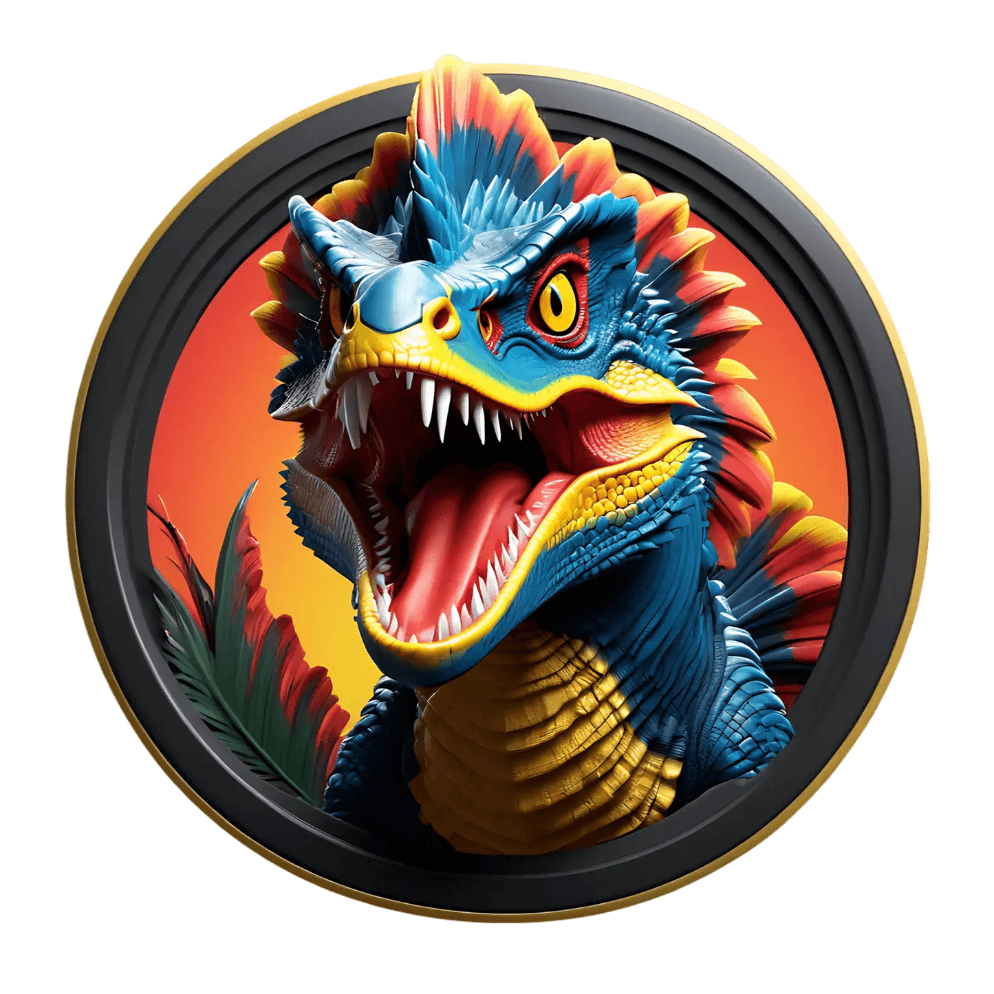 Dinosaur Sticker - Fierce Dragon Design - Heat Press Transfer