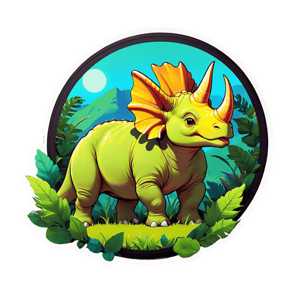 Dinosaur Sticker - UV Vibrant Triceratops - Heat Press Transfer