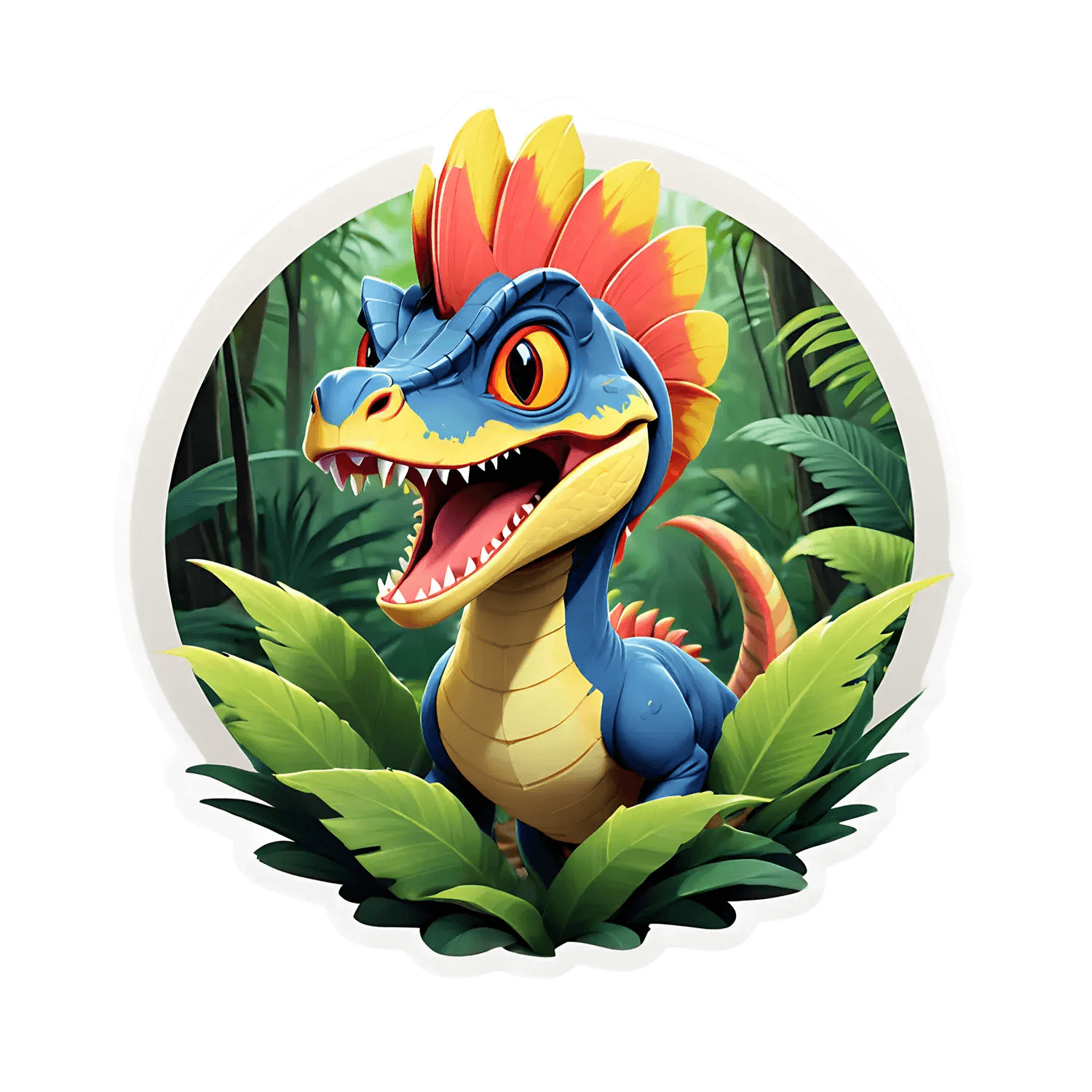 Dinosaur Sticker - Vibrant Jungle Design - Heat Press Transfer