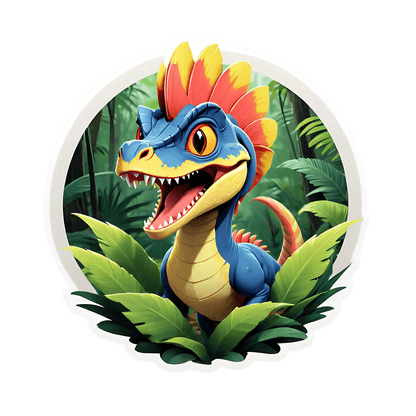Dinosaur Sticker - Vibrant Jungle Design - Heat Press Transfer
