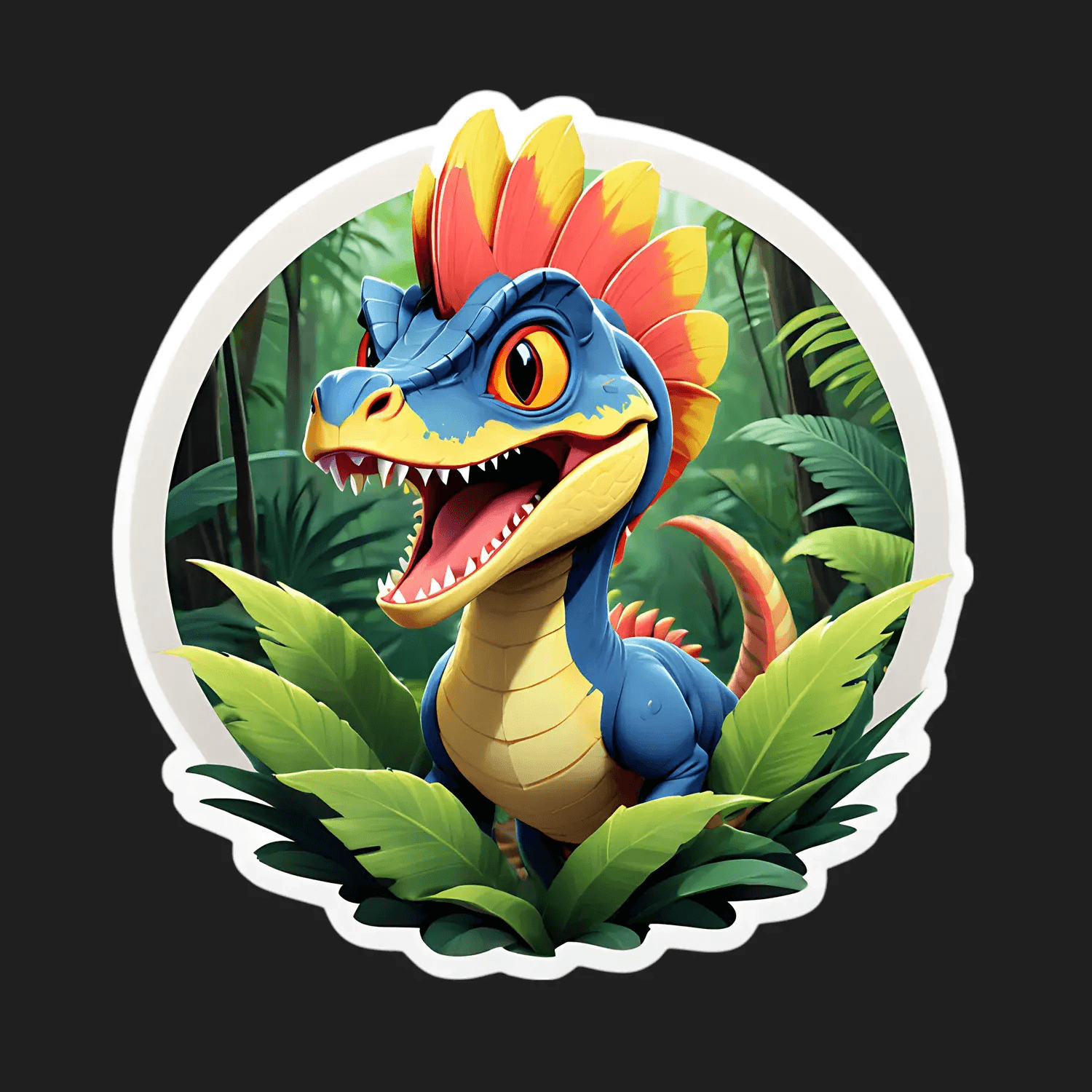 Dinosaur Sticker - Vibrant Jungle Design - Heat Press Transfer