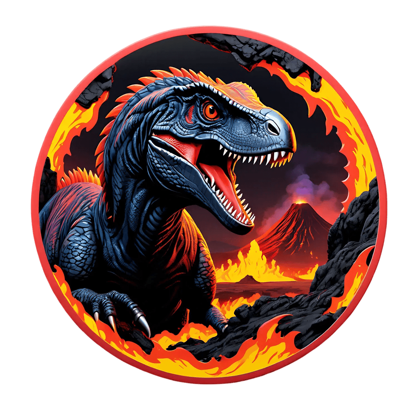 Dinosaur Sticker - Volcanic Eruption Theme - Heat Press Transfer