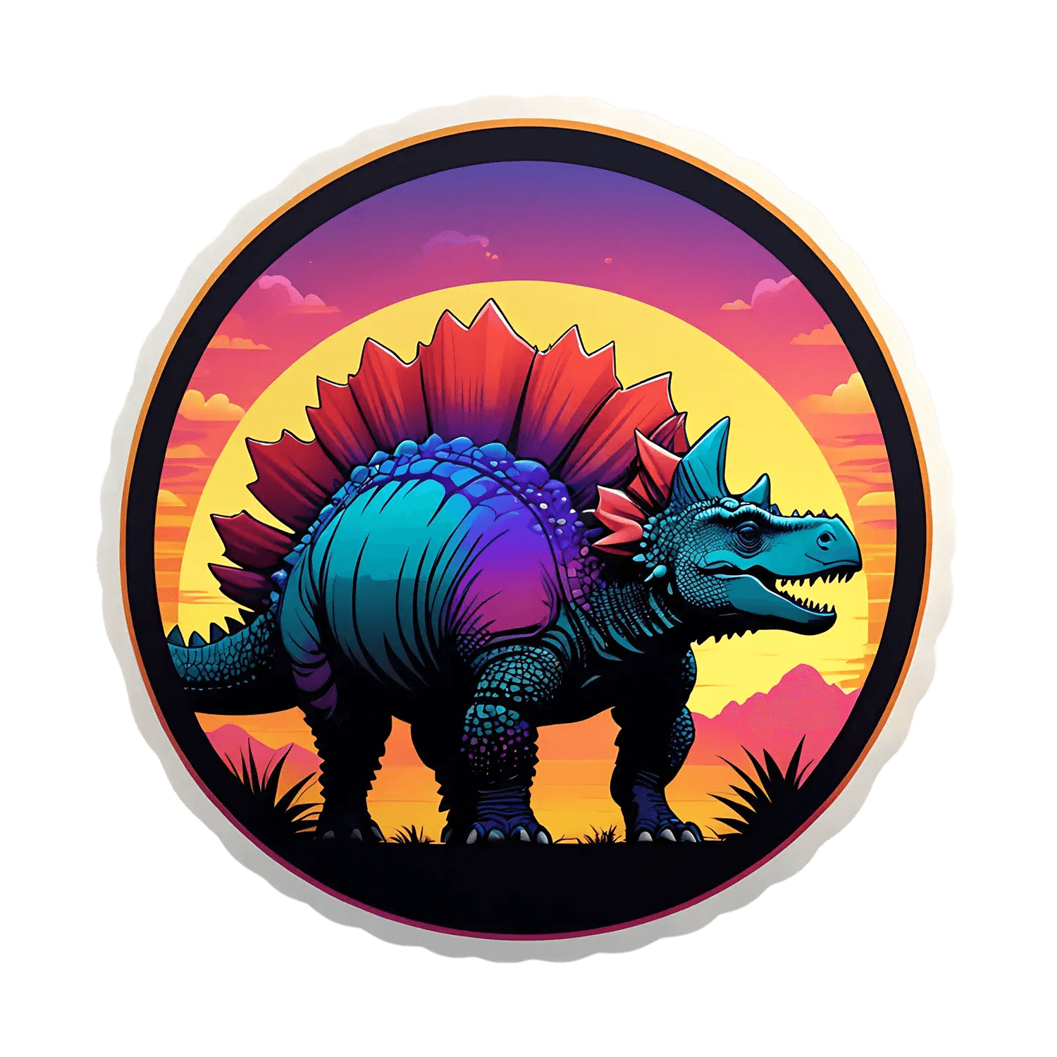Dinosaur Sunrise - Vibrant Sticker - Heat Press Transfer