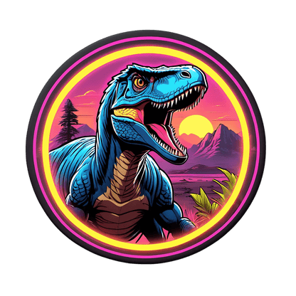 Dinosaur Sunset Glow - Sticker - Heat Press Transfer