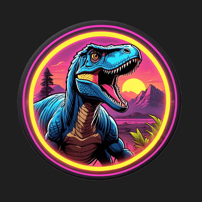 Dinosaur Sunset Glow - Sticker - Heat Press Transfer
