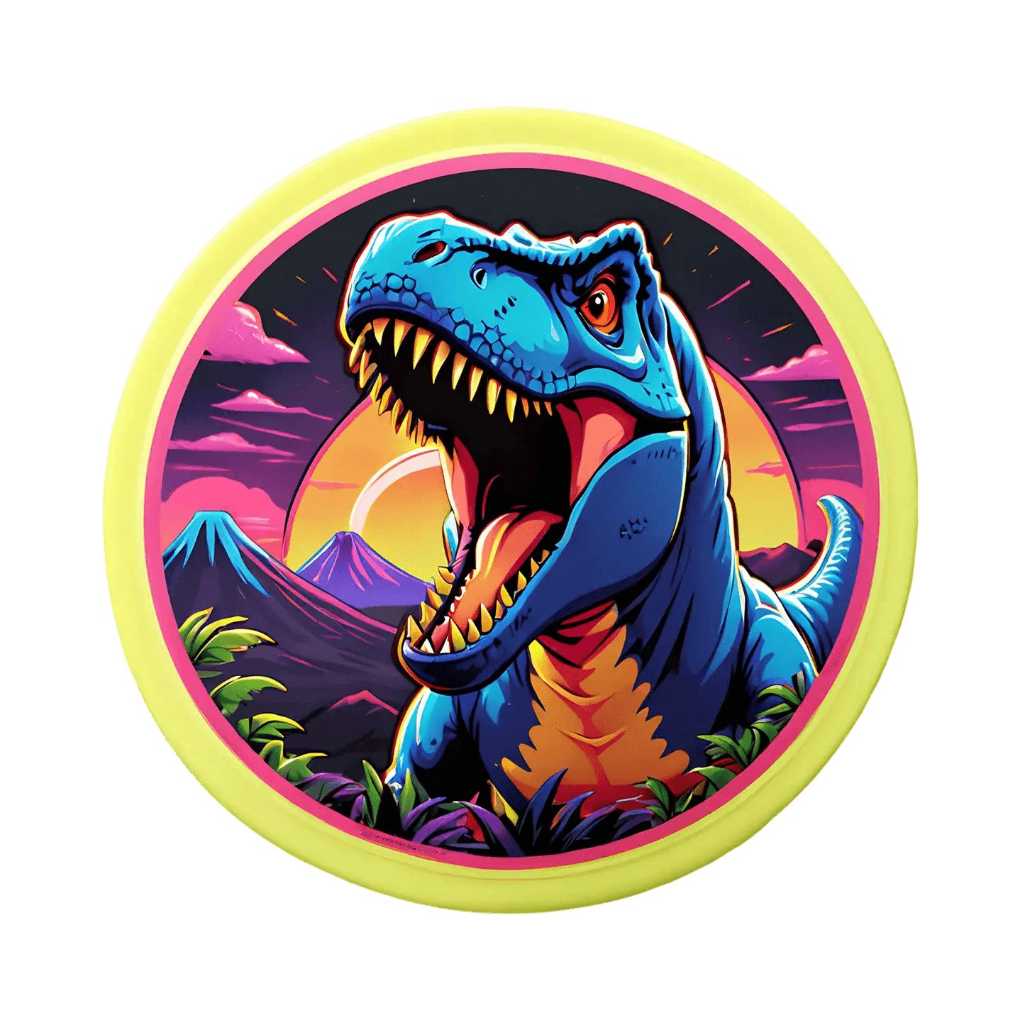 Dinosaur Sunset Scene - UV Sticker - Heat Press Transfer