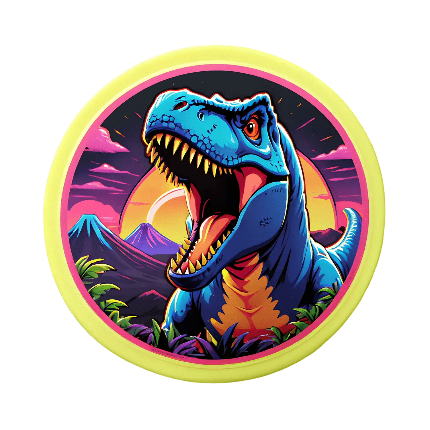 Dinosaur Sunset Scene - UV Sticker - Heat Press Transfer