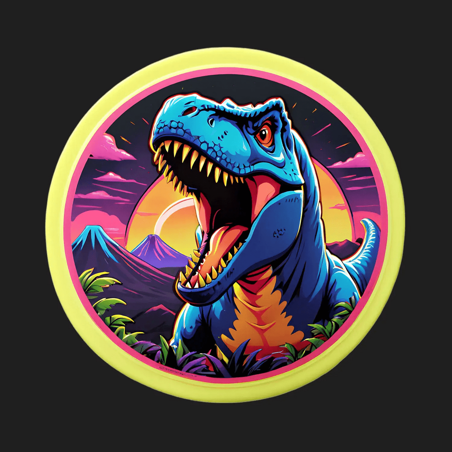 Dinosaur Sunset Scene - UV Sticker - Heat Press Transfer