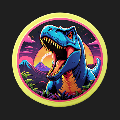 Dinosaur Sunset Scene - UV Sticker - Heat Press Transfer