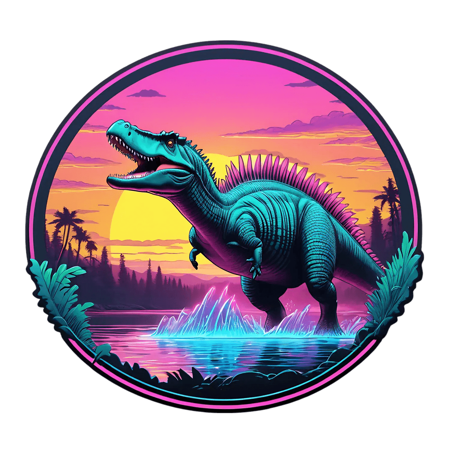 Dinosaur Sunset - Sticker - Heat Press Transfer