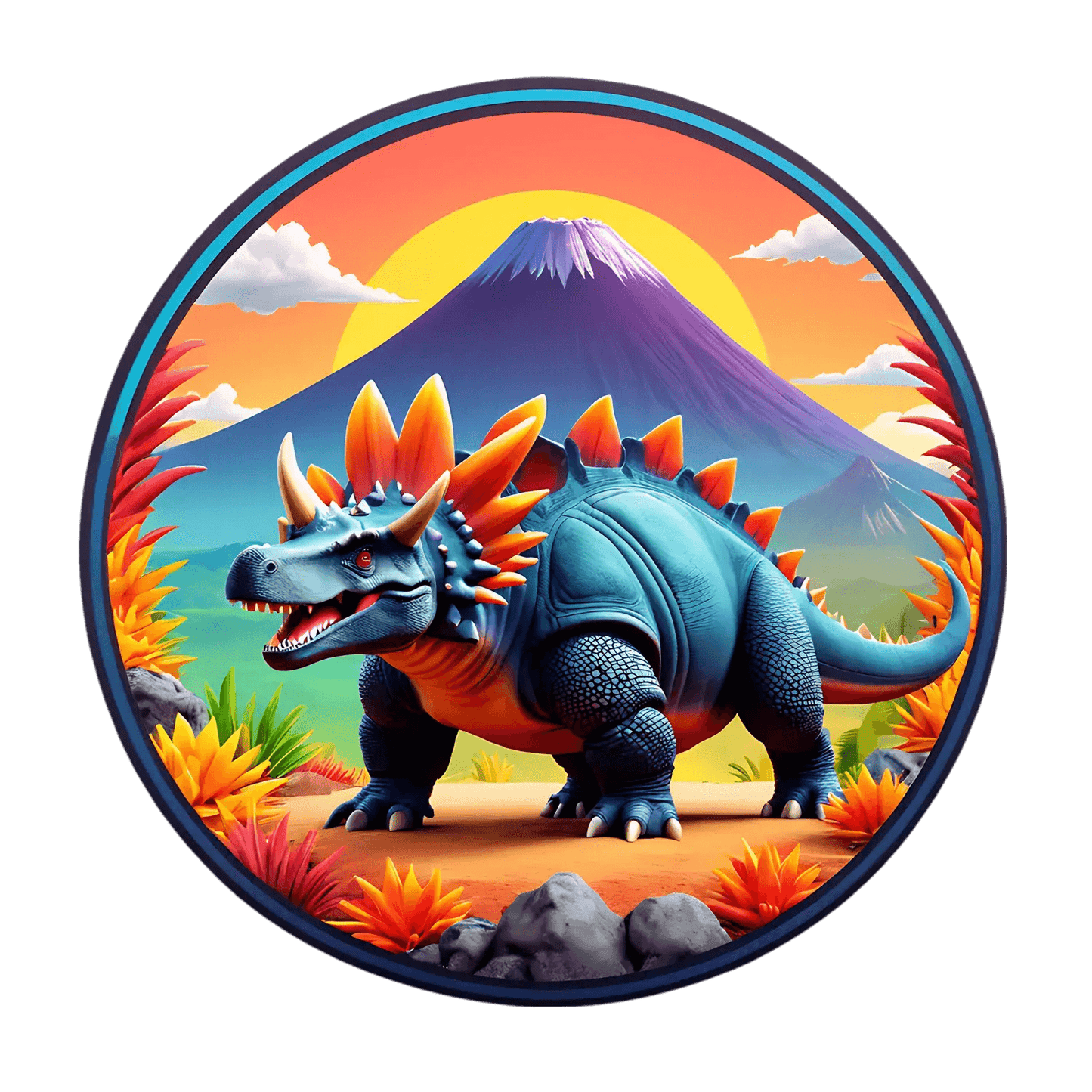 Dinosaur Sunset - Sticker - Heat Press Transfer