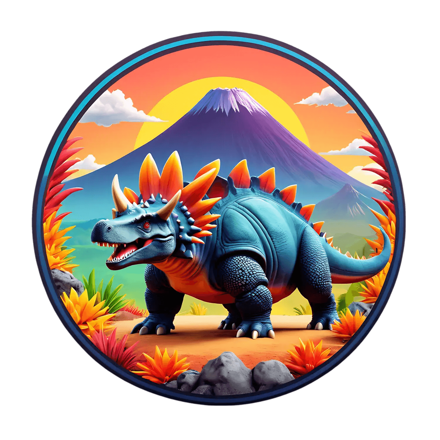 Dinosaur Sunset - Sticker - Heat Press Transfer