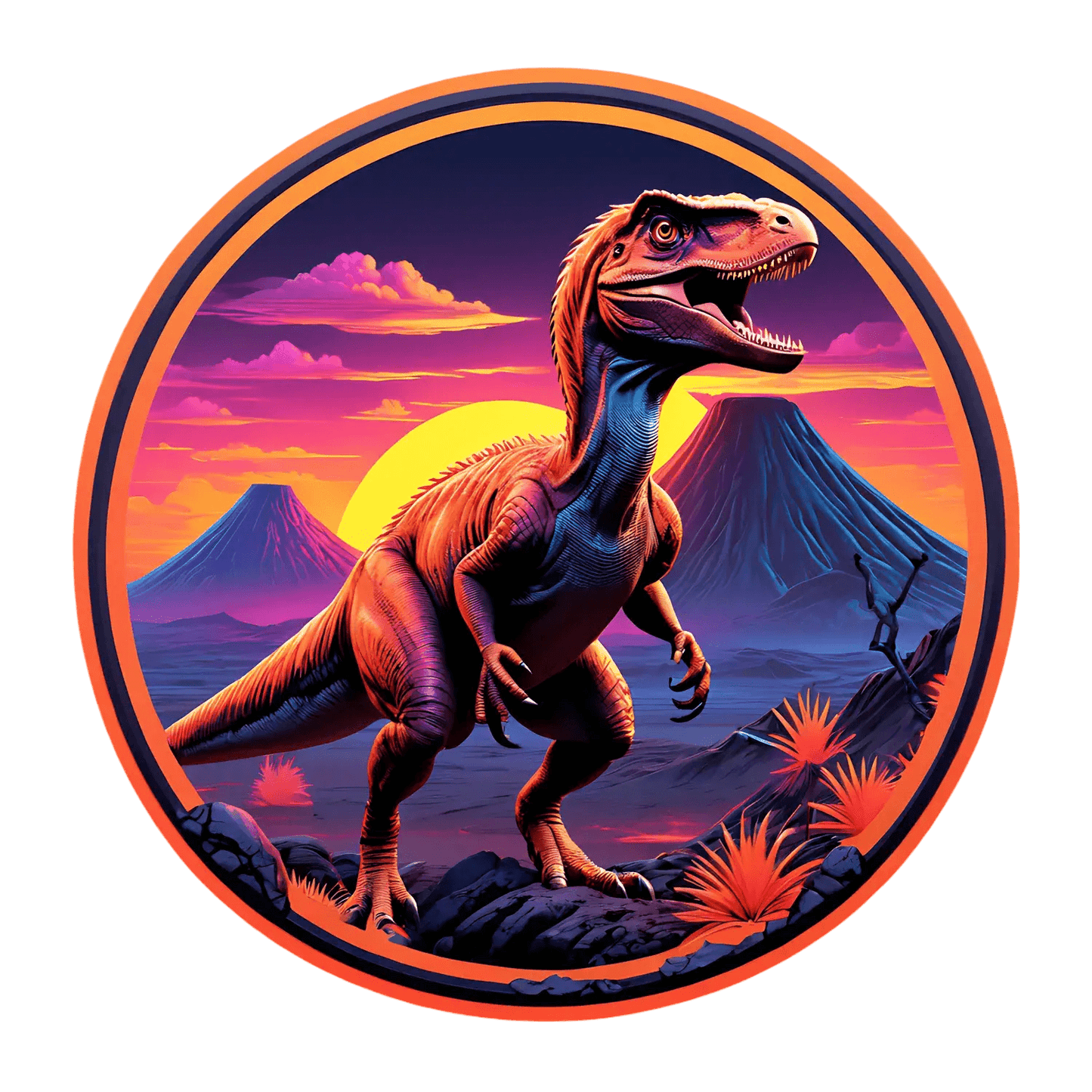 Dinosaur Sunset - Sticker - Heat Press Transfer