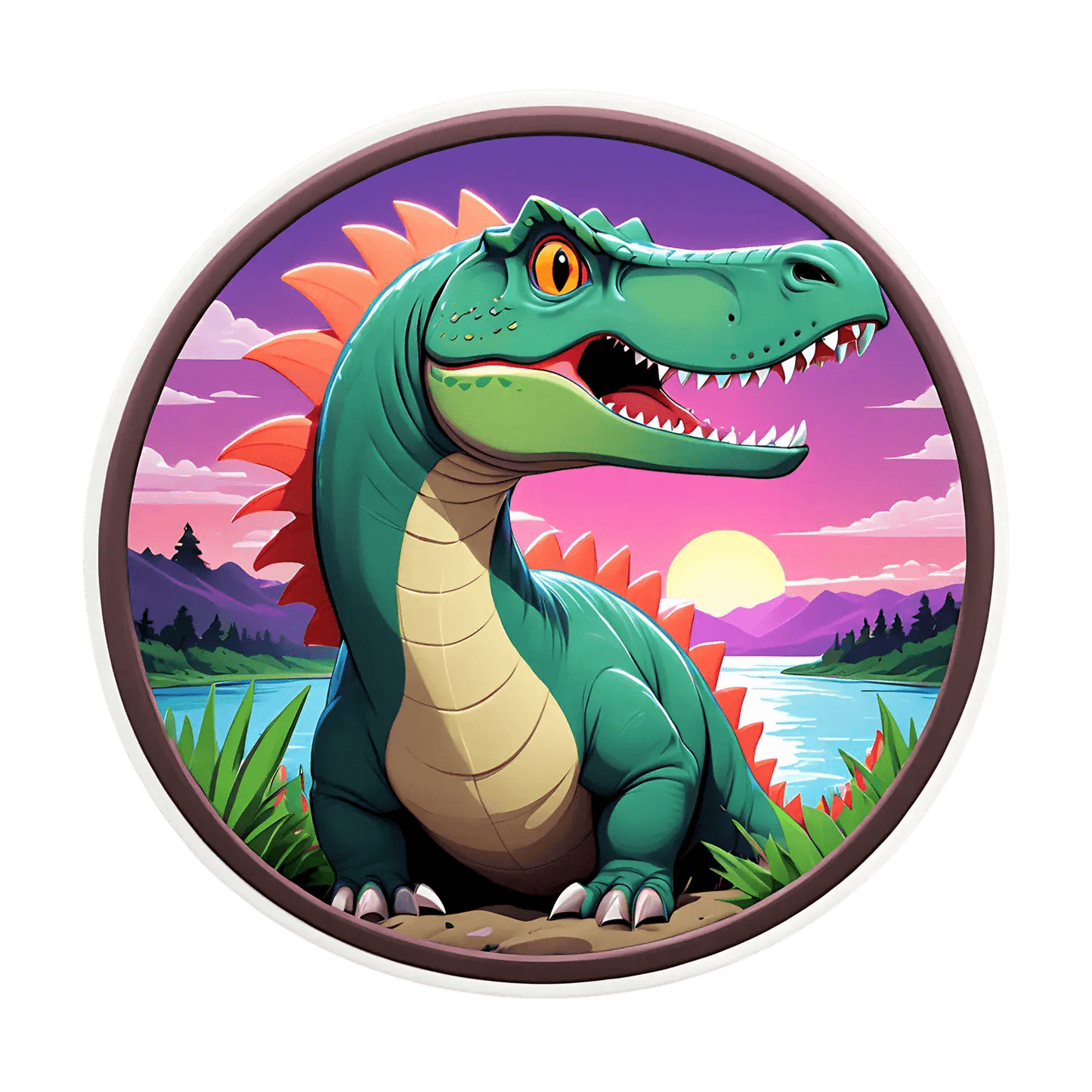 Dinosaur Sunset - Sticker - Heat Press Transfer