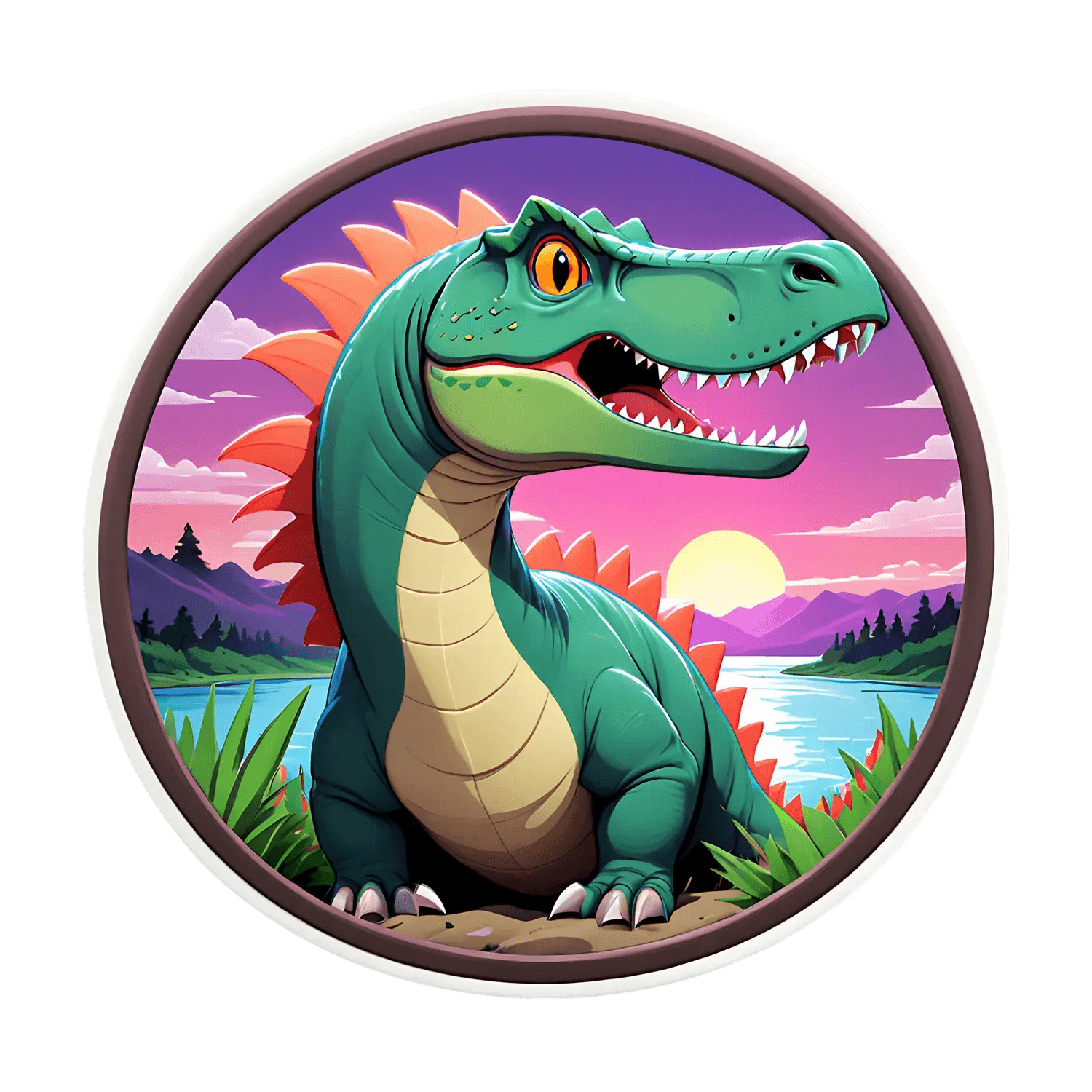 Dinosaur Sunset - Sticker - Heat Press Transfer