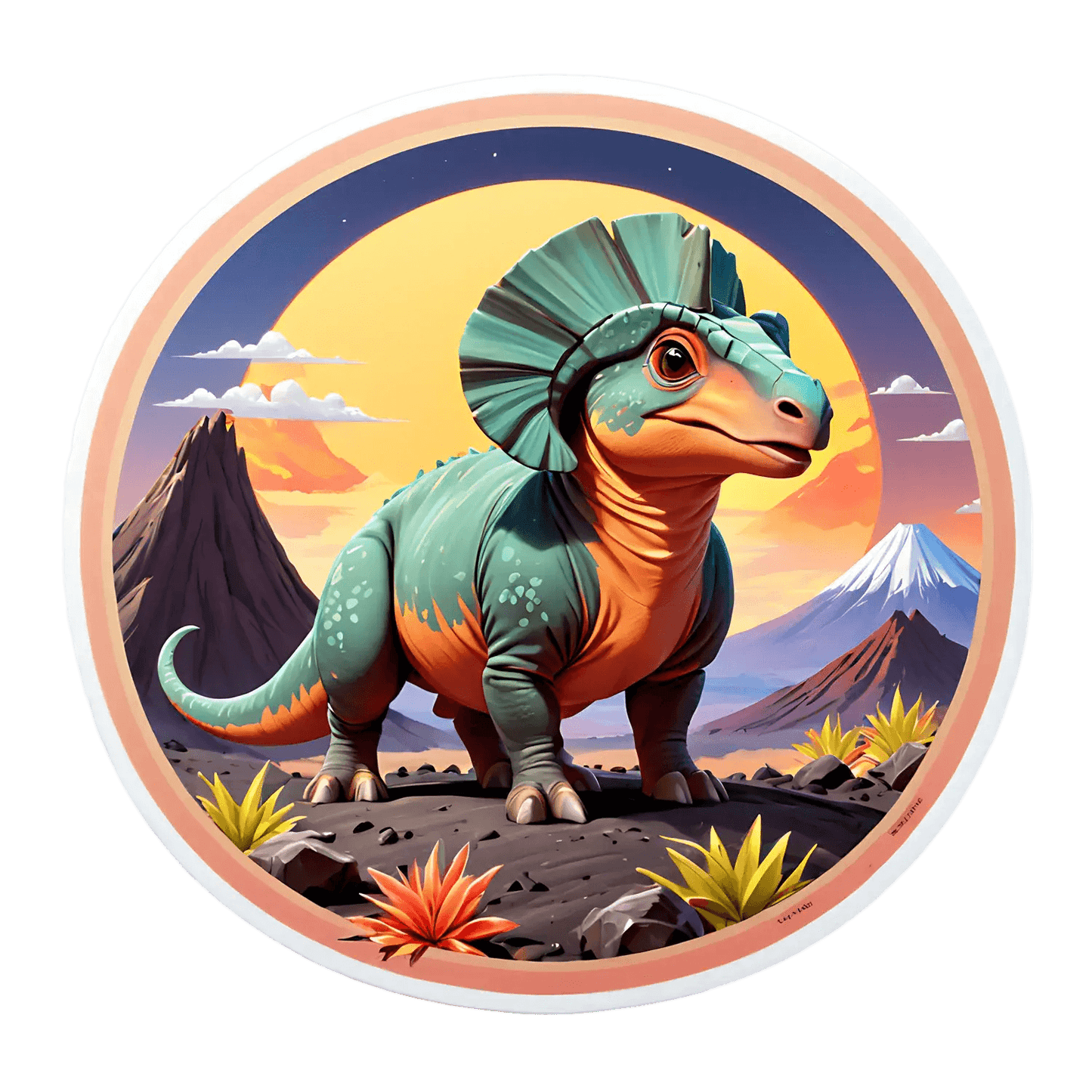 Dinosaur Sunset - Sticker - Heat Press Transfer