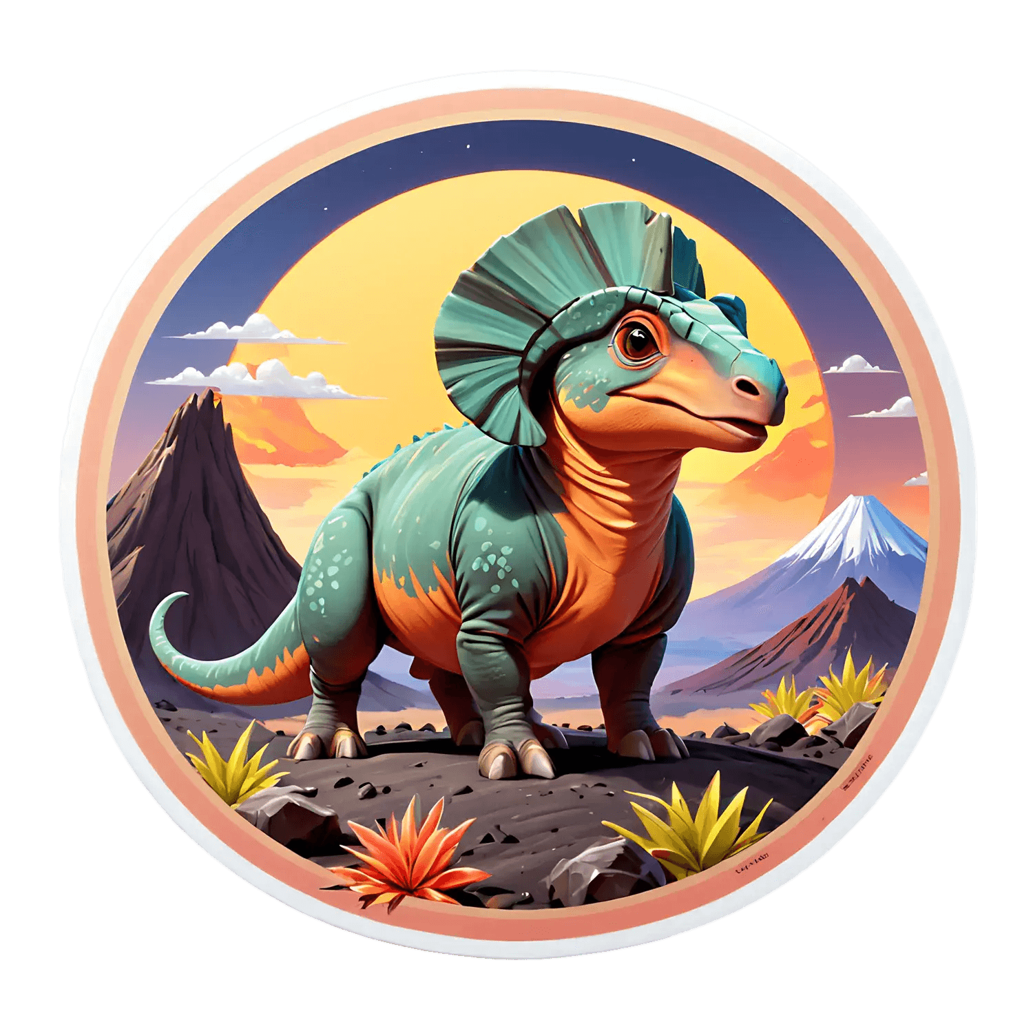 Dinosaur Sunset - Sticker - Heat Press Transfer