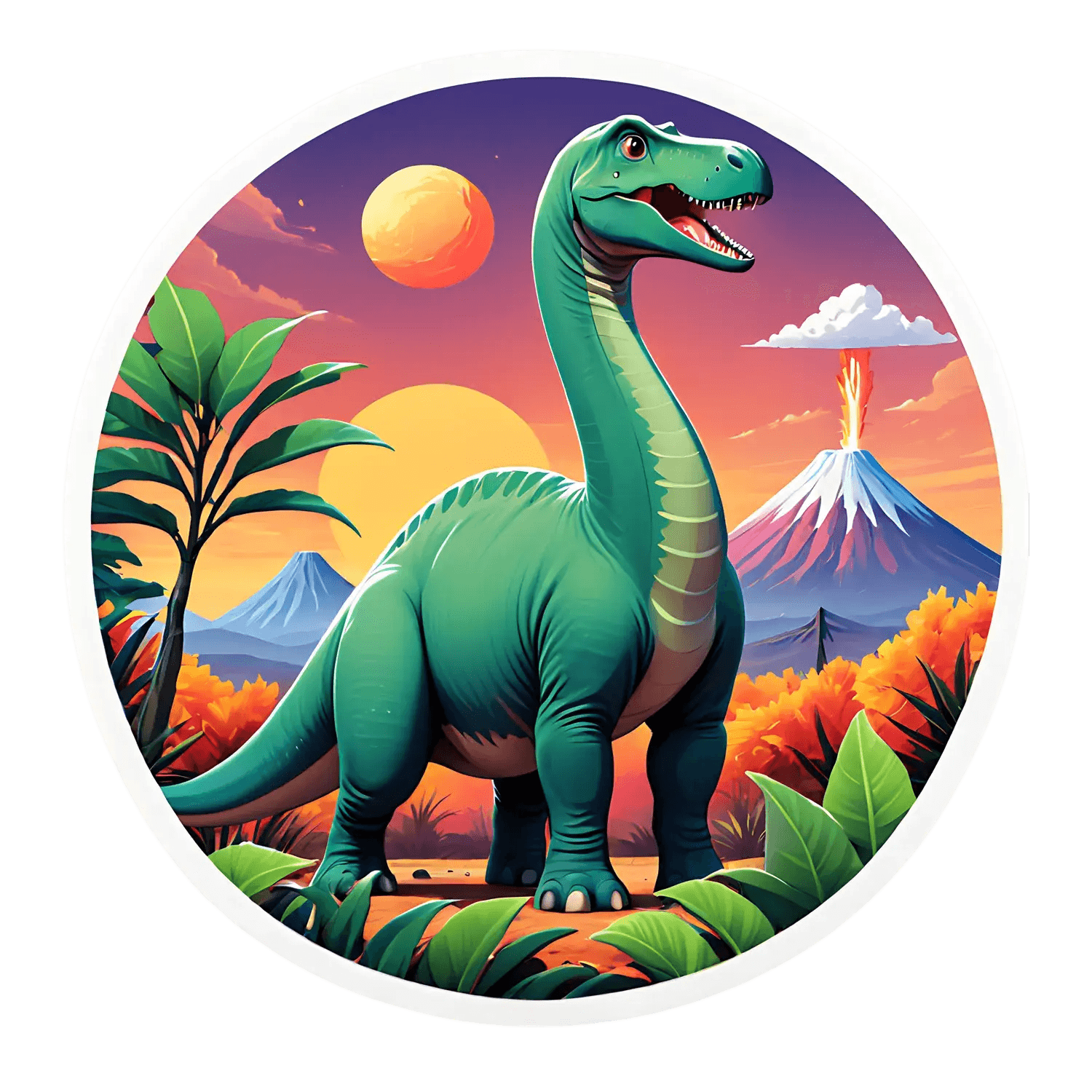 Dinosaur Sunset - Sticker - Heat Press Transfer