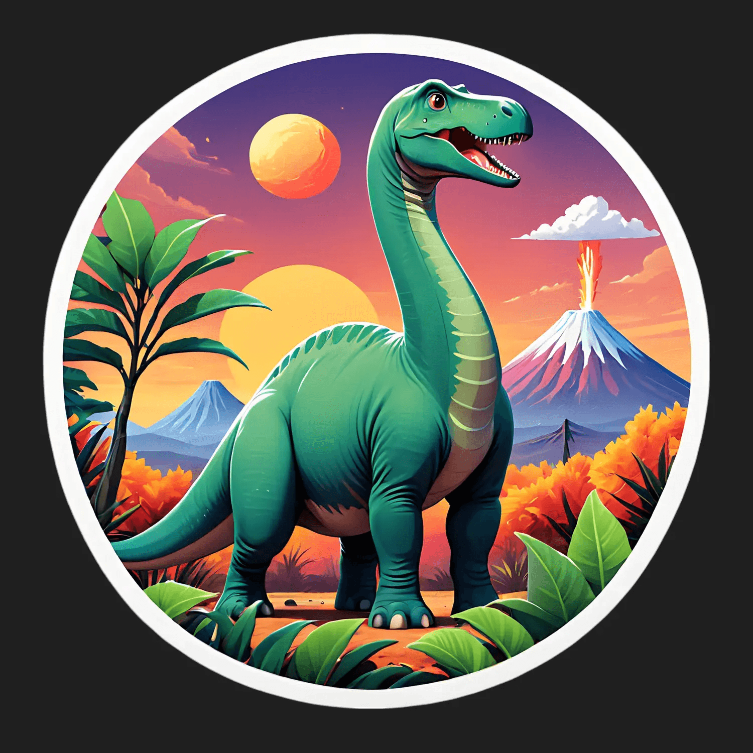 Dinosaur Sunset - Sticker - Heat Press Transfer