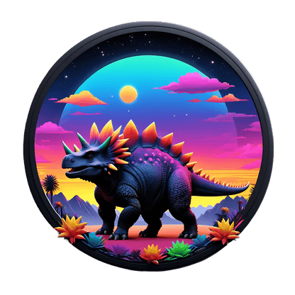 Dinosaur Sunset Sticker - UV DTF Decal - Heat Press Transfer