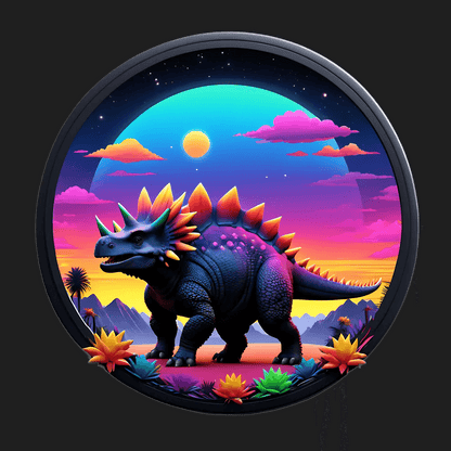 Dinosaur Sunset Sticker - UV DTF Decal - Heat Press Transfer