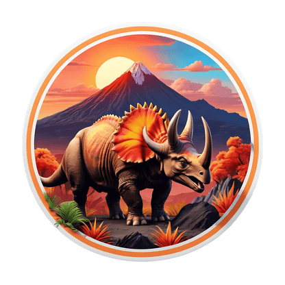 Dinosaur Sunset Sticker - Vibrant UV Design - Heat Press Transfer
