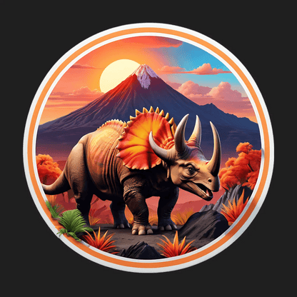 Dinosaur Sunset Sticker - Vibrant UV Design - Heat Press Transfer