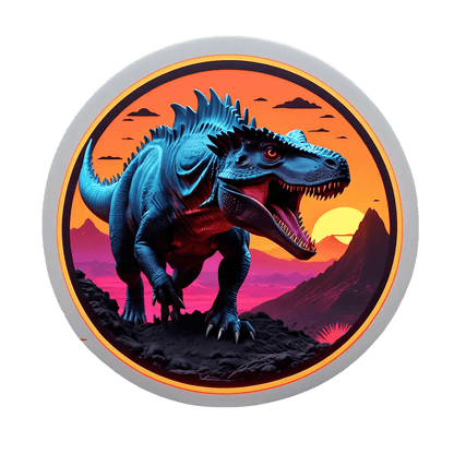 Dinosaur Sunset - UV DTF Sticker - Heat Press Transfer