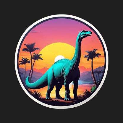 Dinosaur Sunset - UV DTF Sticker - Heat Press Transfer