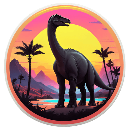 Dinosaur Sunset - UV DTF Sticker - Heat Press Transfer