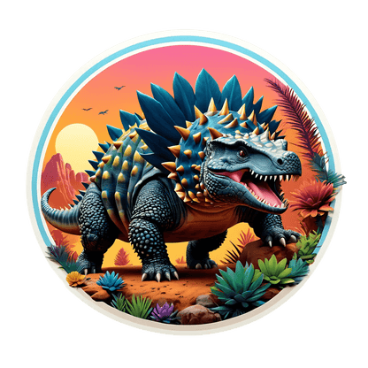 Dinosaur Sunset - UV Sticker - Heat Press Transfer