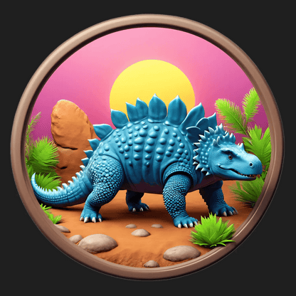 Dinosaur Sunset - UV Sticker - Heat Press Transfer
