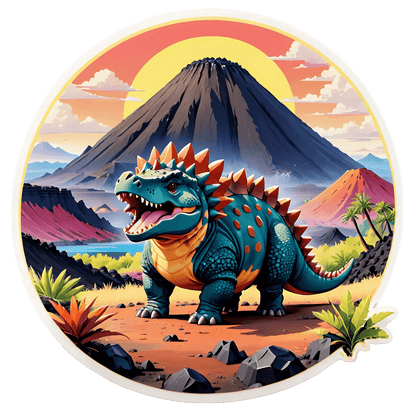 Dinosaur Sunset - UV Sticker - Heat Press Transfer