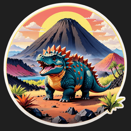 Dinosaur Sunset - UV Sticker - Heat Press Transfer
