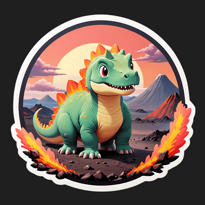 Dinosaur Sunset - UV Sticker - Heat Press Transfer