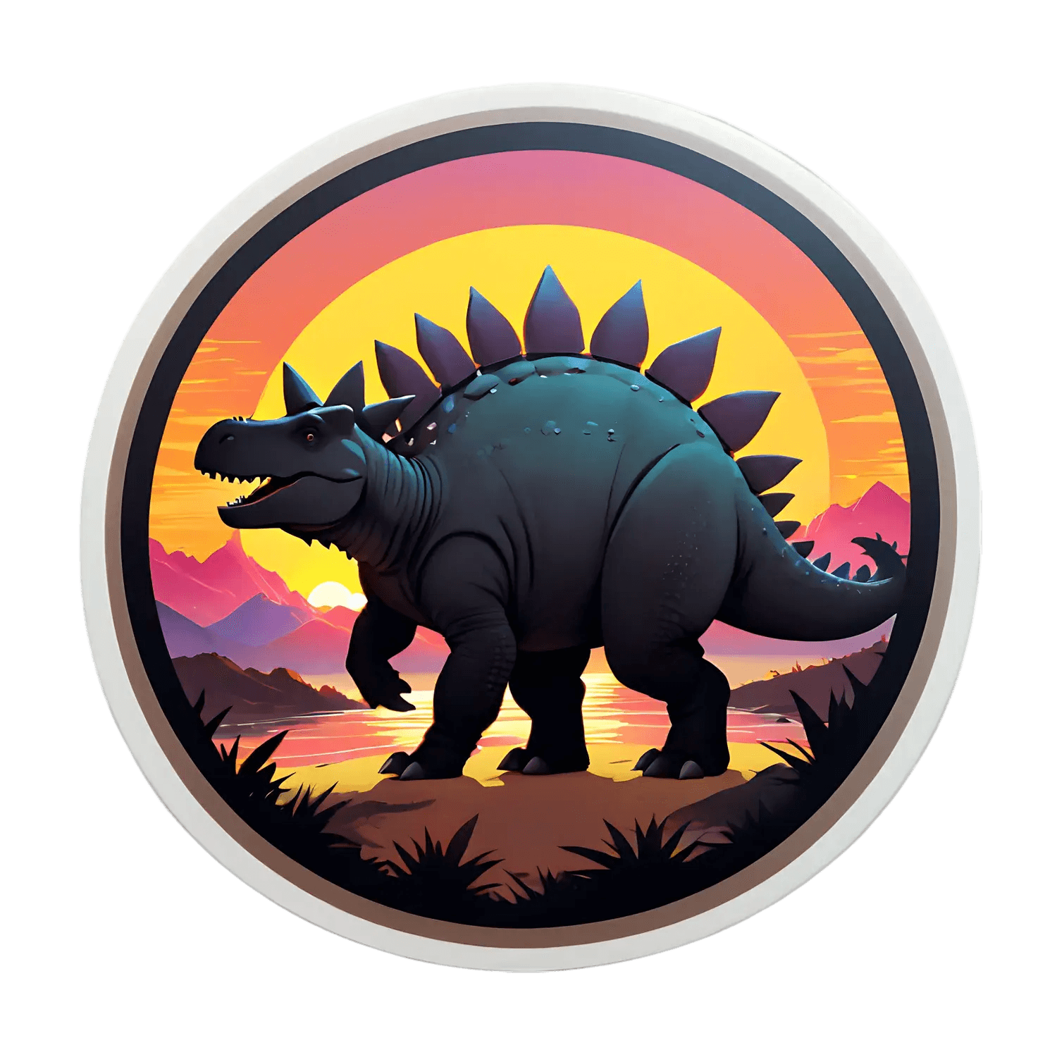 Dinosaur Sunset - UV Sticker - Heat Press Transfer
