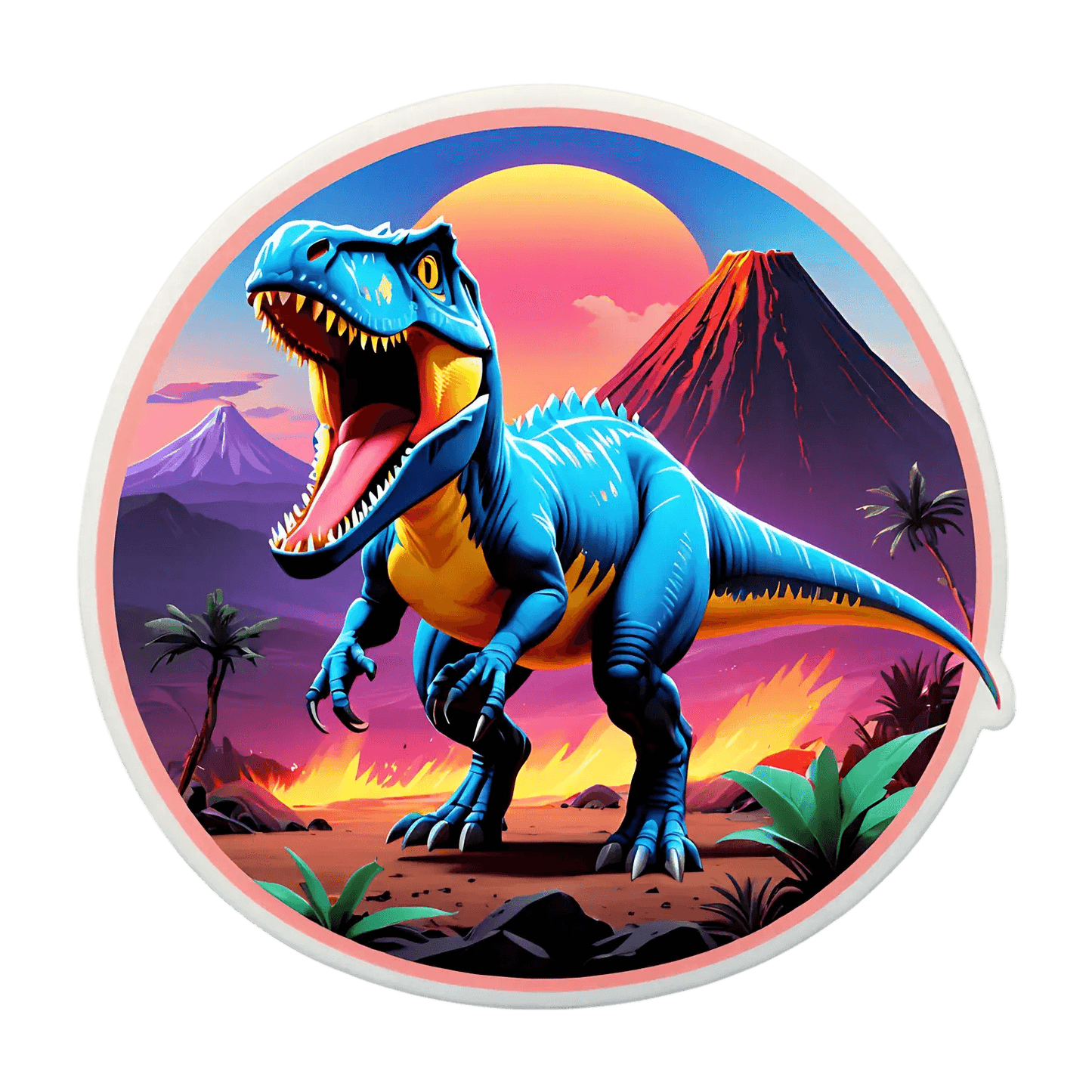 Dinosaur Sunset - Vibrant Sticker - Heat Press Transfer