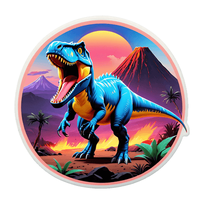 Dinosaur Sunset - Vibrant Sticker - Heat Press Transfer