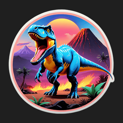 Dinosaur Sunset - Vibrant Sticker - Heat Press Transfer