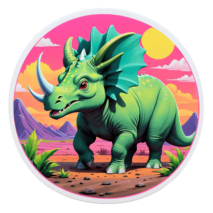 Dinosaur Sunset - Vibrant UV Sticker - Heat Press Transfer