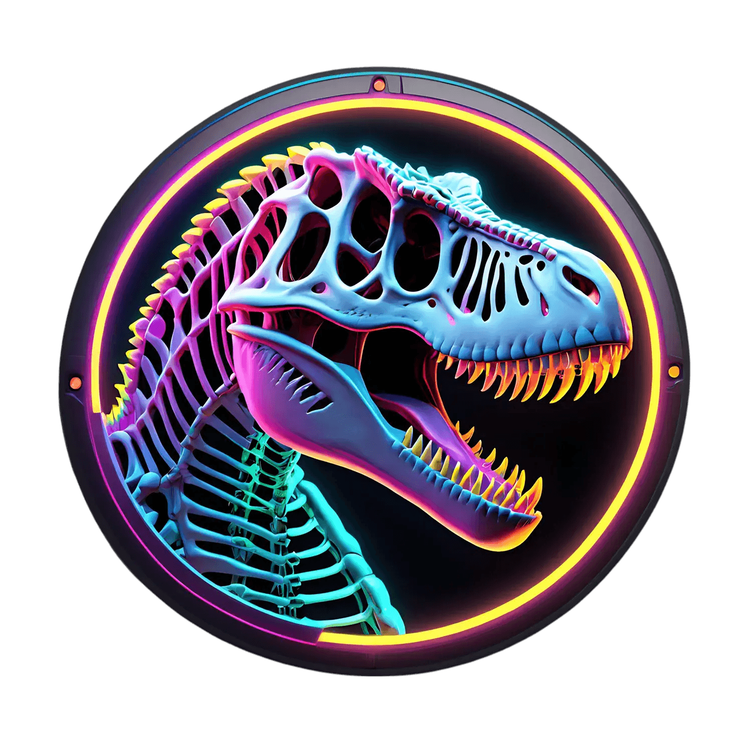 Dinosaur T-Rex Sticker - Neon Glow - Heat Press Transfer