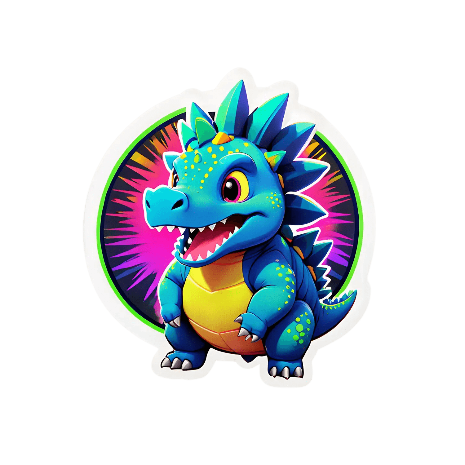 Dinosaur UV Sticker - Colorful Dragon Design - Heat Press Transfer