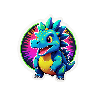Dinosaur UV Sticker - Colorful Dragon Design - Heat Press Transfer